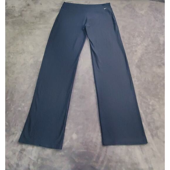 NIKE DriFit Wide Flare Leg Sz XL Workout Athletic Yoga Blue Legging Women's C23 - Picture 1 of 7